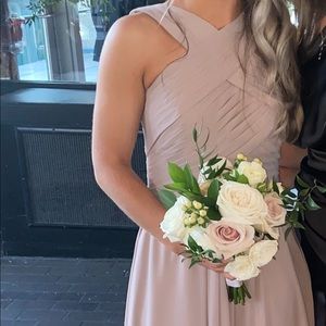 Azazie Kaleigh Taupe Size 4-Worn Once!